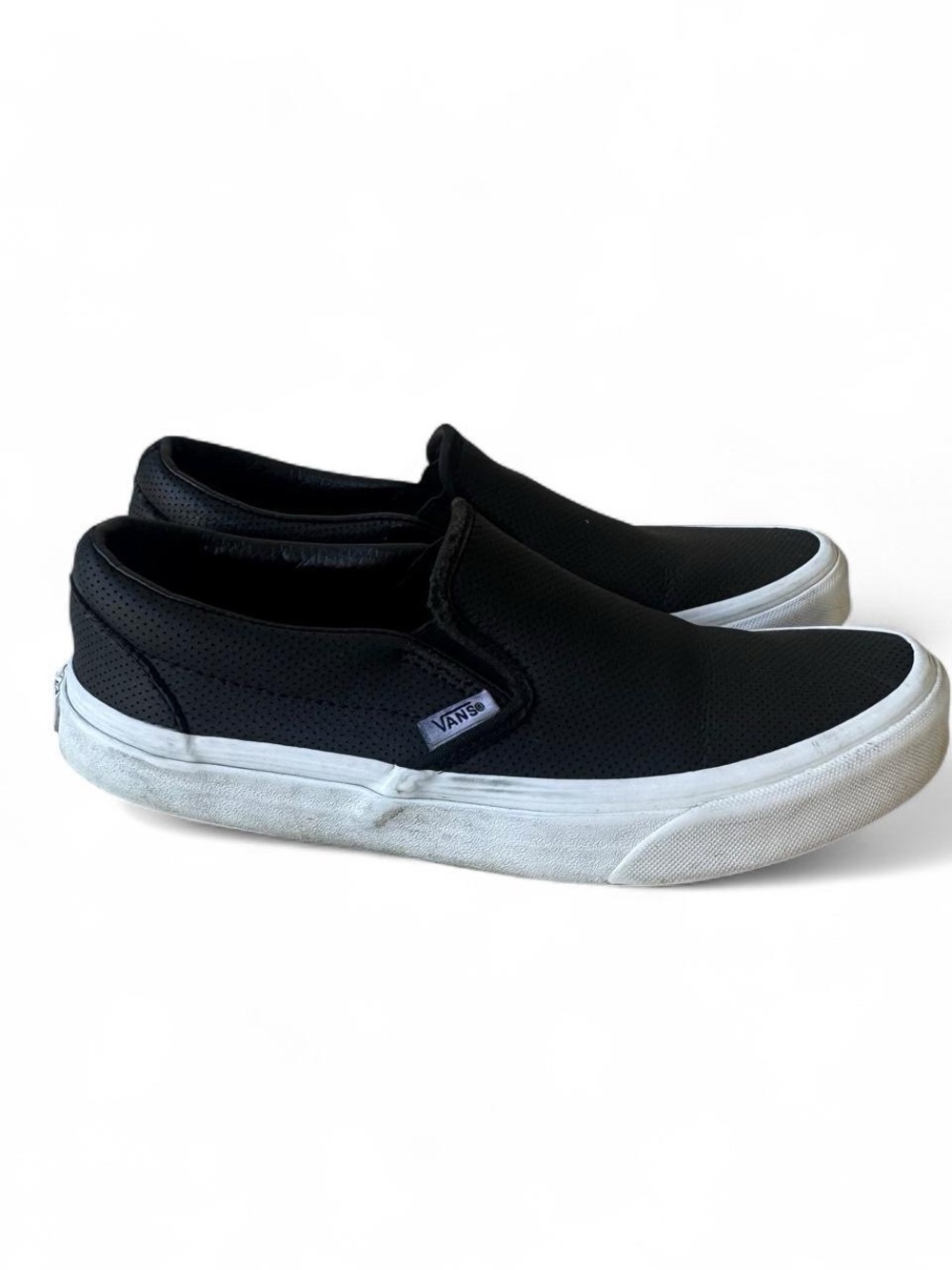 Vans Black Slip-On Sneakers with White Sole